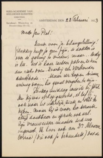 Letter to Jan Veth