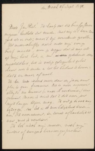 Letter to Jan Veth