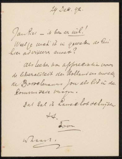 Letter to Jan Veth