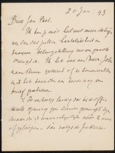 Letter to Jan Veth