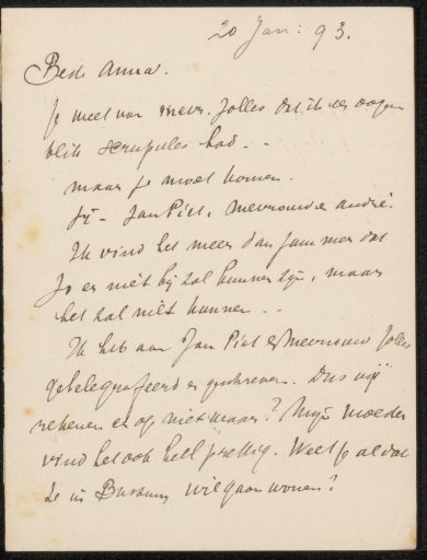 Letter to Anna Dorothea Dirks