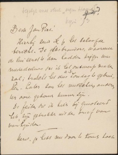 Letter to Jan Veth