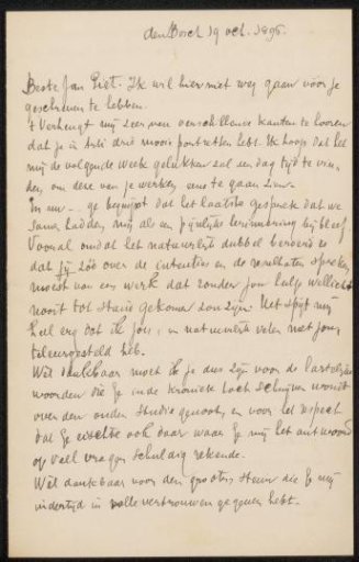Letter to Jan Veth