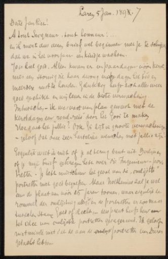 Letter to Jan Veth