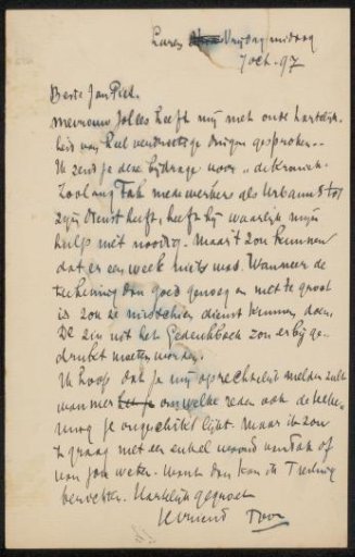 Letter to Jan Veth