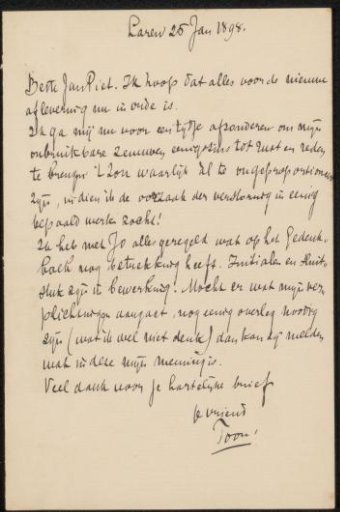 Letter to Jan Veth