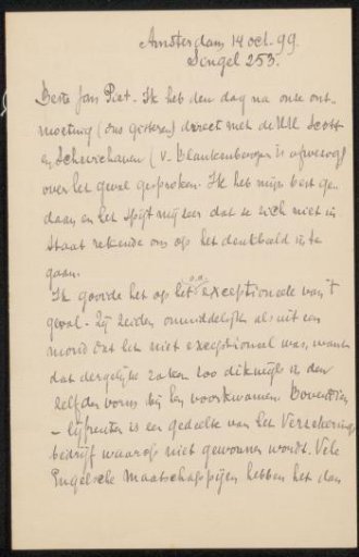 Letter to Jan Veth