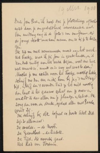 Letter to Jan Veth