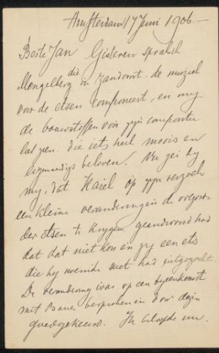 Letter to Jan Veth