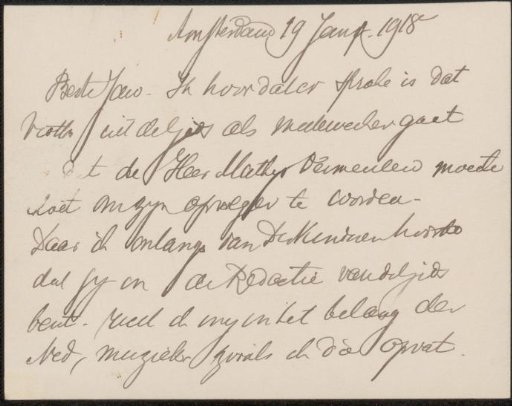 Letter to Jan Veth