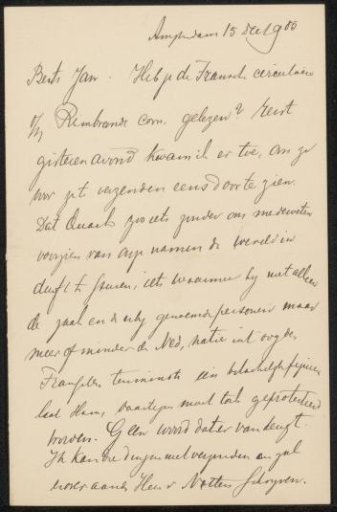Letter to Jan Veth
