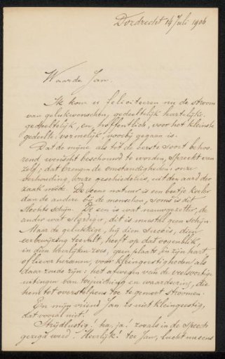 Letter to Jan Veth