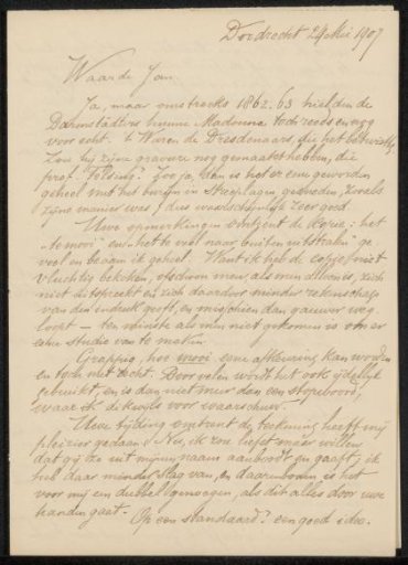 Letter to Jan Veth