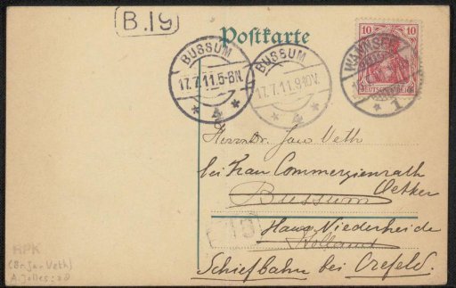 Postcard to Jan Veth