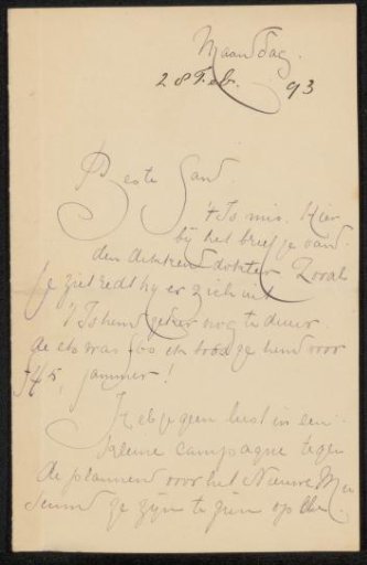 Letter to Jan Veth
