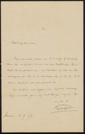 Letter to Jan Veth