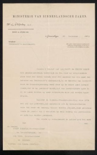 Letter to Jozef Israëls and Jan Veth
