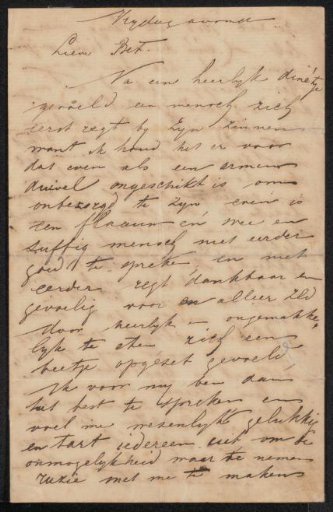 Letter to an Unknown Person (Probably Maria Bilders-van Bosse)