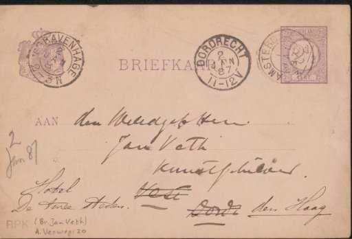 Postcard to Jan Veth