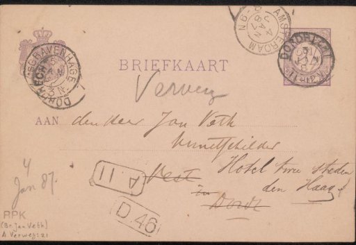 Postcard to Jan Veth