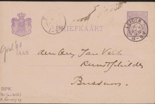 Postcard to Jan Veth
