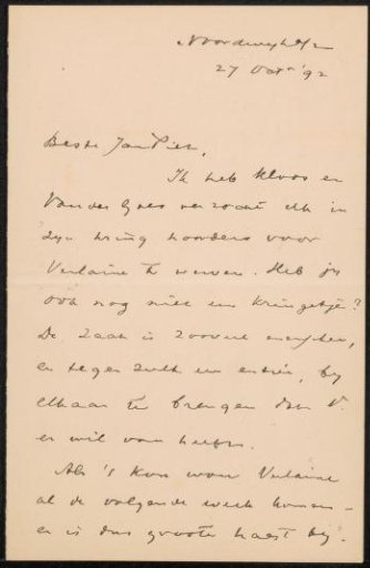 Letter to Jan Veth