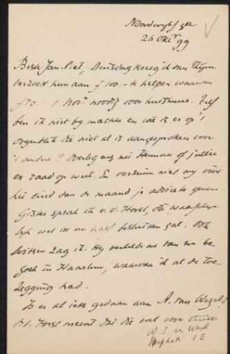 Letter to Jan Veth
