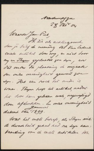 Letter to Jan Veth