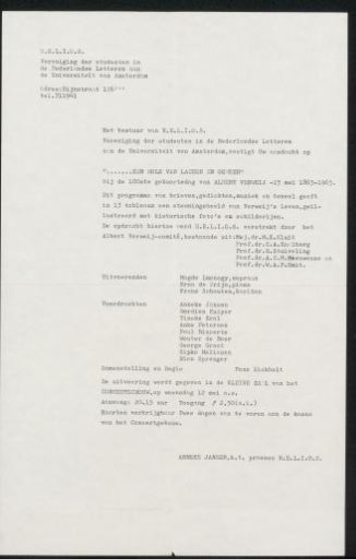 Program from the Jan Veth archive
