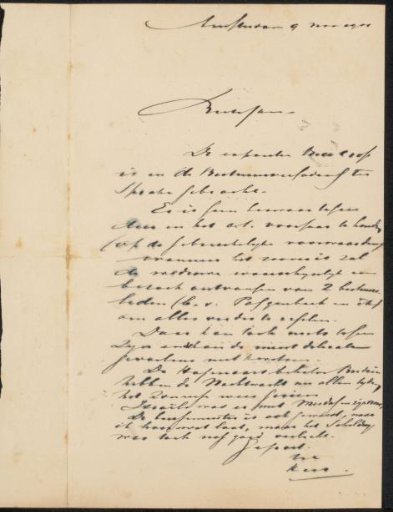 Letter to Jan Veth
