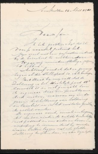 Letter to Jan Veth