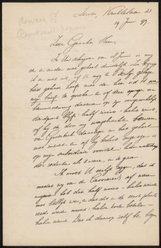 Letter to Jan Veth