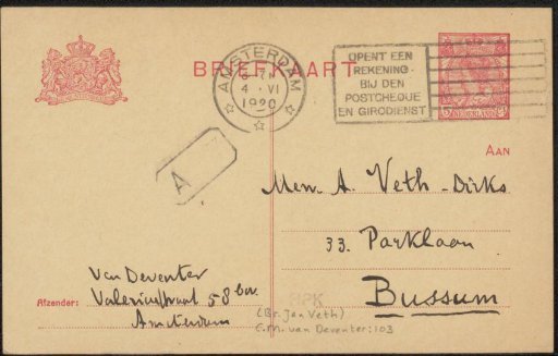 Postcard to Anna Dorothea Dirks