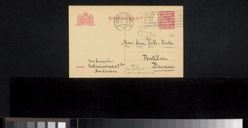 Postcard to Anna Dorothea Dirks