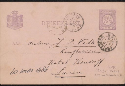 Postcard to Jan Veth