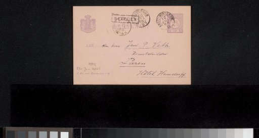 Postcard to Jan Veth