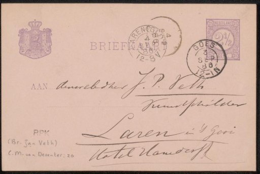 Postcard to Jan Veth