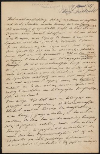 Letter to Jan Veth