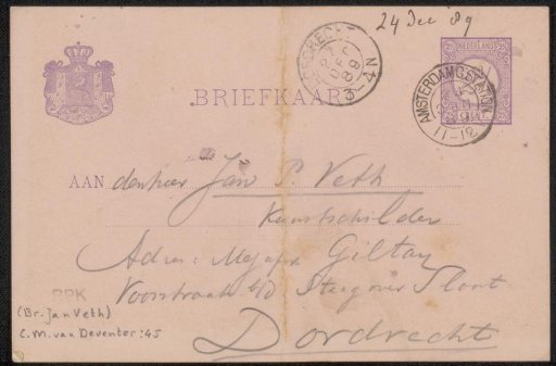 Postcard to Jan Veth