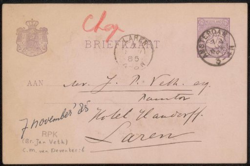 Postcard to Jan Veth
