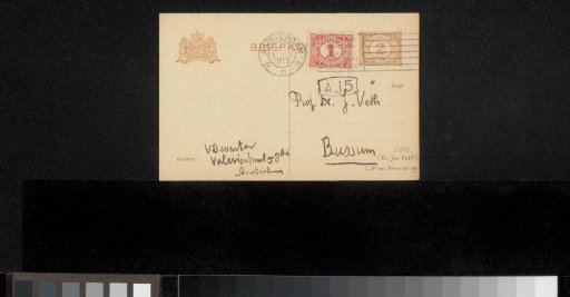 Postcard to Jan Veth