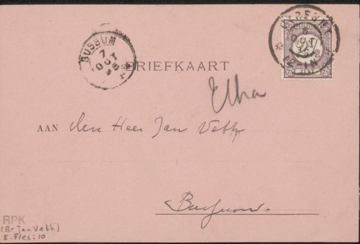 Postcard to Jan Veth