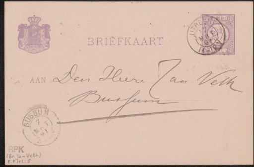 Postcard to Jan Veth