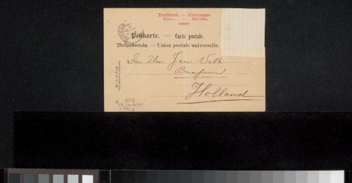 Postcard to Jan Veth