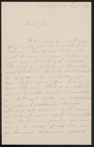 Letter to Jan Veth
