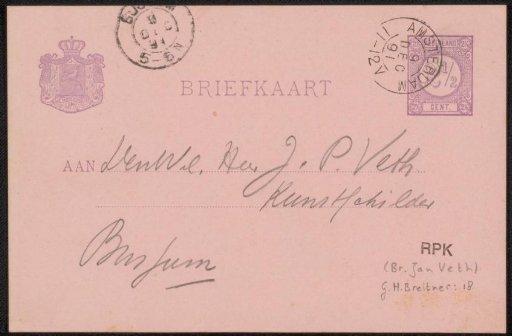 Letter to Jan Veth