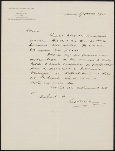 Letter to Jan Veth