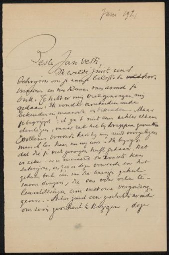 Letter to Jan Veth