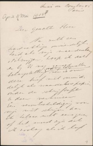 Letter to Jan Veth
