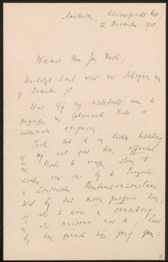 Letter to Jan Veth